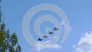 Group of professional pilots of military aircraft