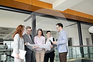 Group of professional successful young business people