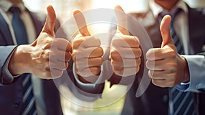 Group of Professionals Giving Thumbs Up.AI generated image