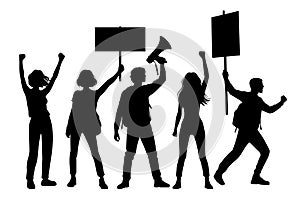 Group of Protesters or activist silhouette
