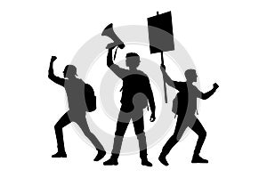 Group of Protesters silhouette