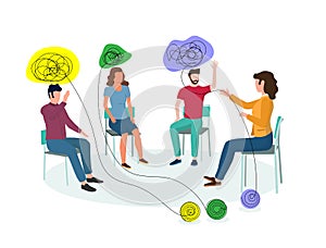 Group psychotherapy vector concept for web banner, website page