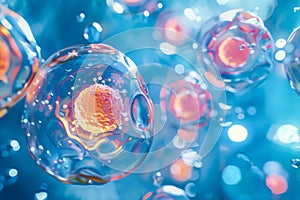 Group of purple blobs floating in space.