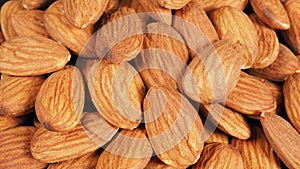 Group of Raw almonds close up
