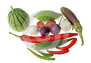 Group of raw vegetable