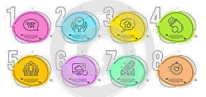 Group, Recovery cloud and Ranking stars icons set. Safe time, Timer and Quickstart guide signs. Vector