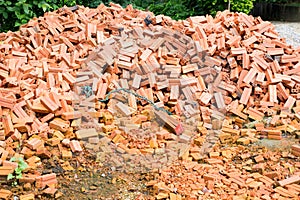 Group of red bricks