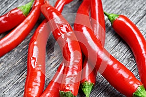 Group of red chili peppers