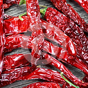 Group of red chili peppers