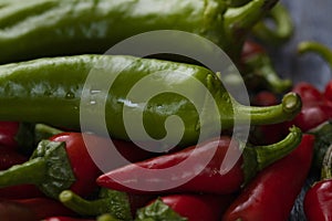 Group of Red hot chilli peppers close-up