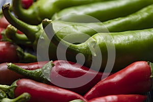 Group of Red hot chilli peppers close-up