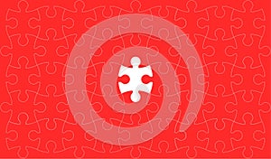 Group of red jigsaws