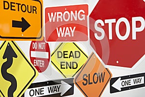 Group Of Road Signs