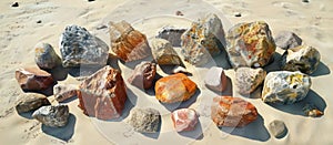 Group of Rocks on Sandy Beach