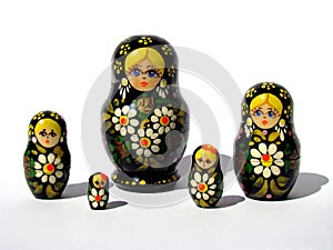 Group of russian matrioskas