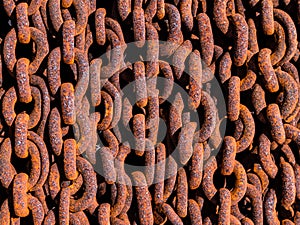 group of rusty chain texture