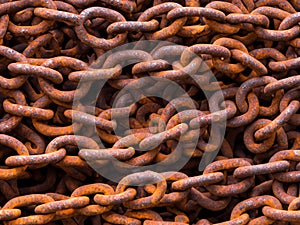 group of rusty chain texture