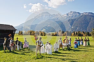 Group of scarecrows