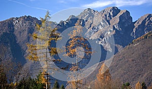 The group of Schiara Dolomites, Belluno