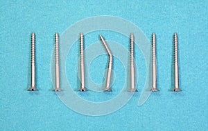 Group of screws on isolated background