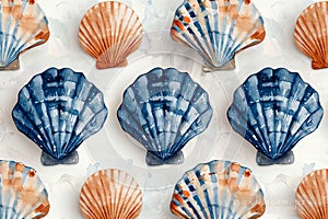 Group of Seashells on Table