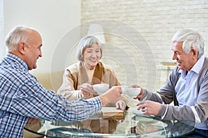 Group of Senior Friends Enjoying Tea