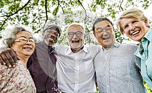Group of Senior Retirement Discussion Meet up Concept photo