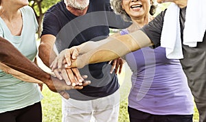 Group Of Senior Retirement Exercising Togetherness Concept