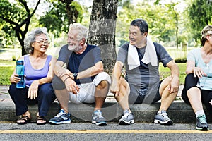 Group Of Senior Retirement Exercising Togetherness Concept