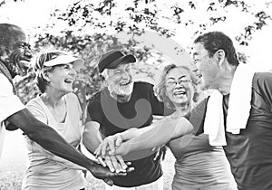 Group Of Senior Retirement Exercising Togetherness Concept