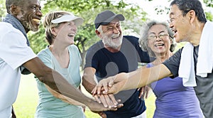 Group Of Senior Retirement Exercising Togetherness Concept