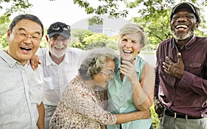 Group of Senior Retirement Friends Happiness Concept