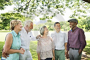 Group of Senior Retirement Friends Happiness Concept