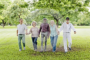 Group of Senior Retirement Friends Happiness Concept photo