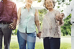 Group of Senior Retirement Friends Happiness Concept