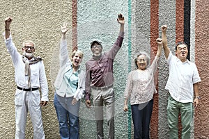 Group of Senior Retirement Friends Happiness Concept photo