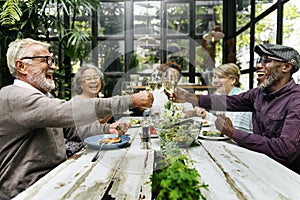 Group of Senior Retirement Meet up Happiness Concept