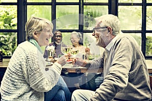 Group of Senior Retirement Meet up Happiness Concept