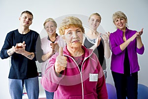 Group of seniors doing exercises