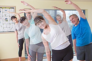 Group of seniors stretching