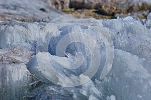 A group of shards of ice.