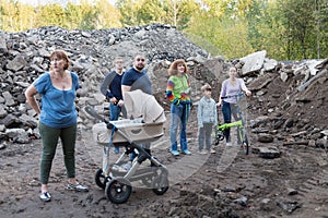 Group of residents of Losiniy Ostrov district at photo