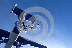 A group of skydivers. Skydiving in the amazing sky.