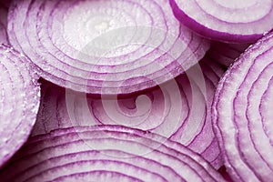 Group of Sliced Red Onion Rings