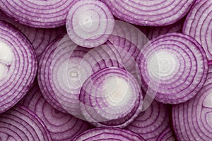 Group of Sliced Red Onion Rings