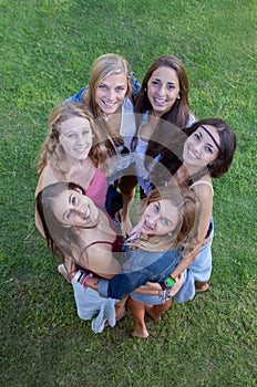 Group of smiling teens, friendship