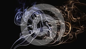 a group of smokes that are on a black background with a black background and a black background with a white and blue smoke