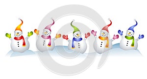 Group of Snowmen Snowman Clip Art photo