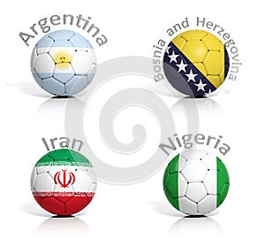 Group of soccer balls