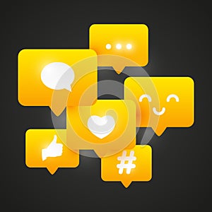 Group of social media icons